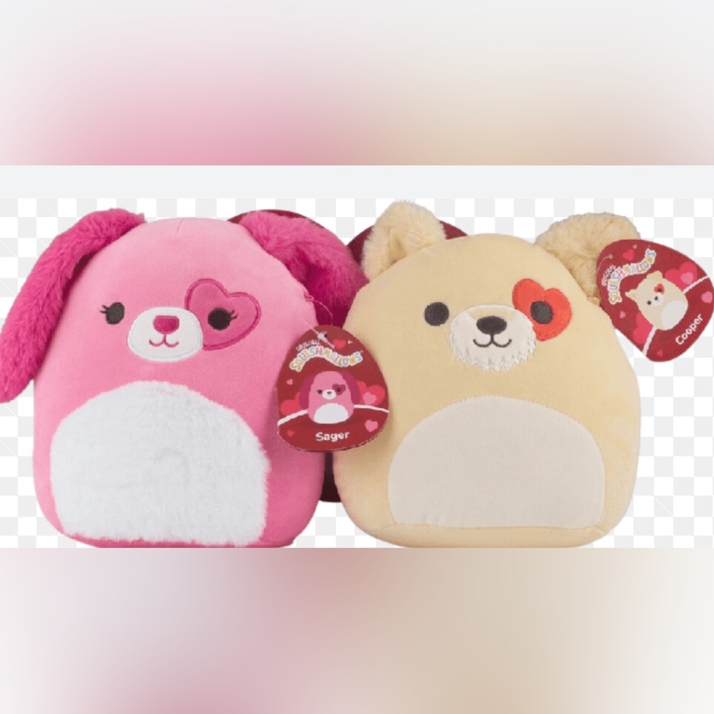 Brand New Squishmallows 8 inch Valentine Plush 2-Pack, Sager and Cooper